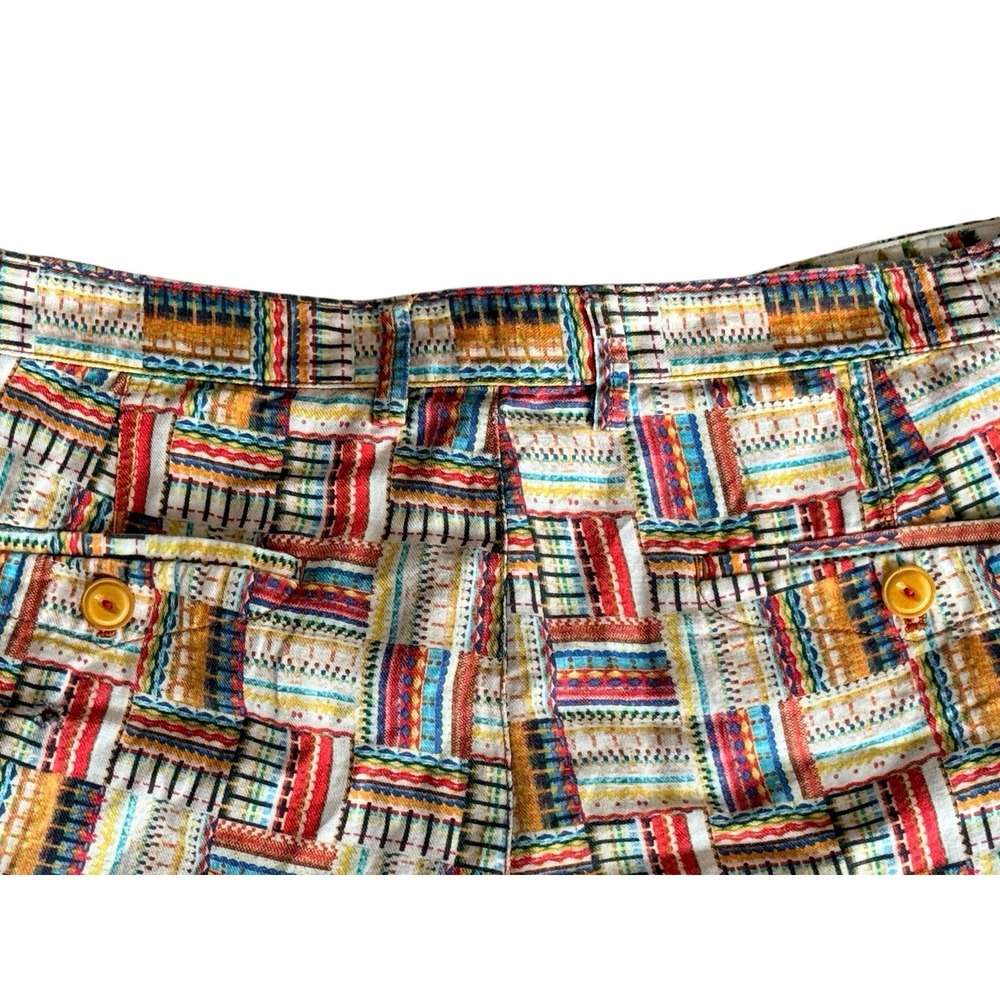 Robert Graham Classic Yates Shorts Men 38 Patchwork Print Linen Cotton Resort - Picture 10 of 15